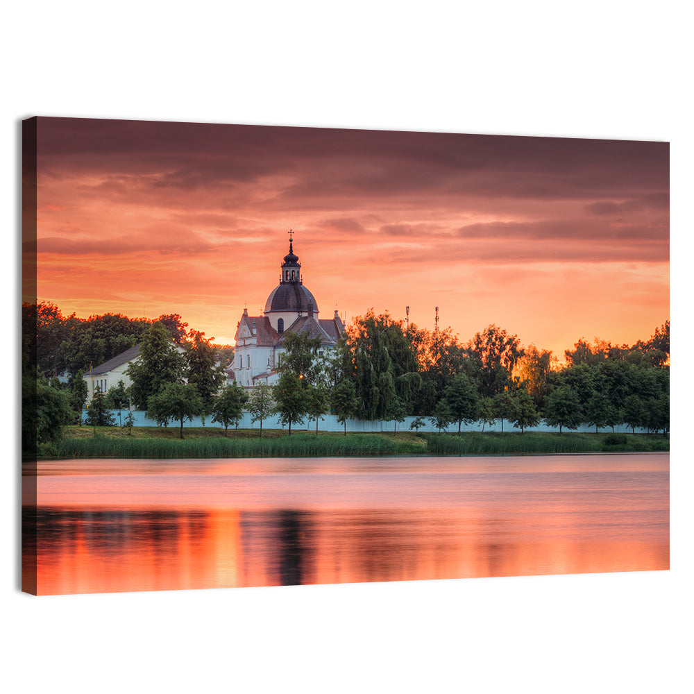 Corpus Christi Church Sunset Reflection Wall Art
