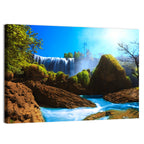 Sunlit Turquoise Waterfall Wall Art