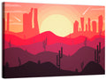 Sunset Desert Cacti Wall Art