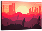 Sunset Desert Cacti Wall Art