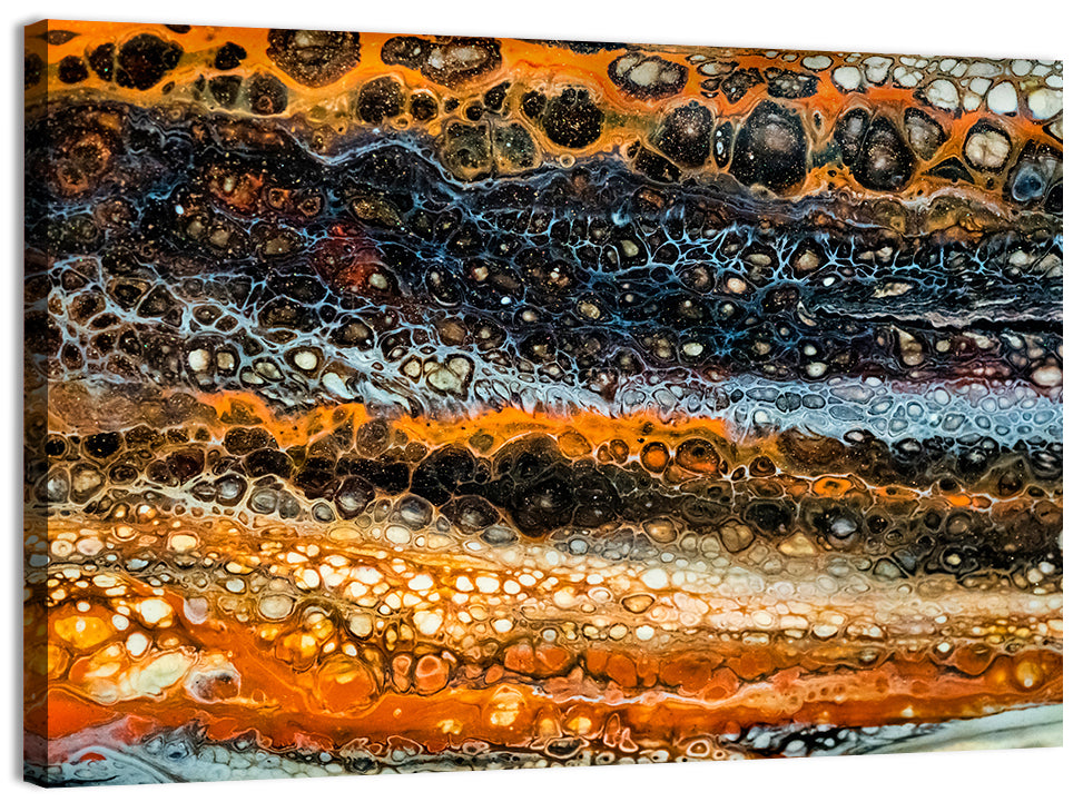 Cosmic River Strata Abstract Pour Wall Art