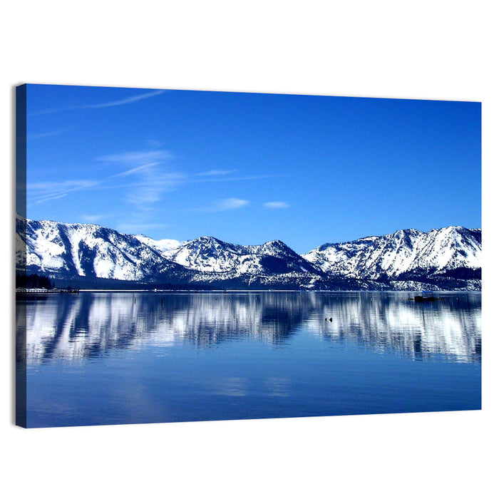 Lake Tahoe Mountain Reflection Wall Art as a canvas print