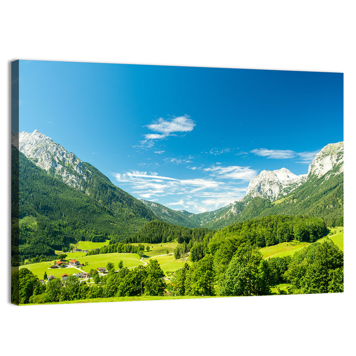 Bavarian Alpine Valley Wall Art as a canvas print