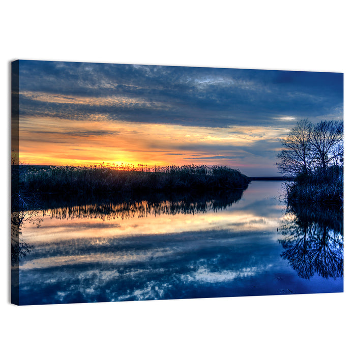 Louisiana Bayou Sunset Wall Art as a canvas print