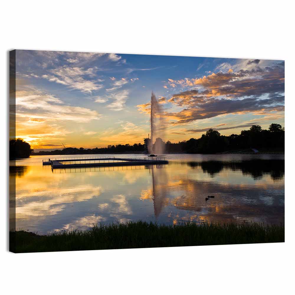 Ada Lake Sunset Ii Wall Art, canvas print, landscape