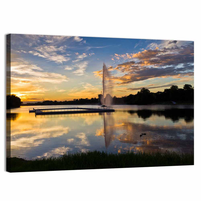 Ada Lake Sunset Ii Wall Art as a canvas print