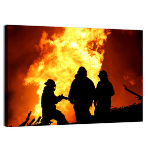 Firefighters Extinguishing Fire Wall Art