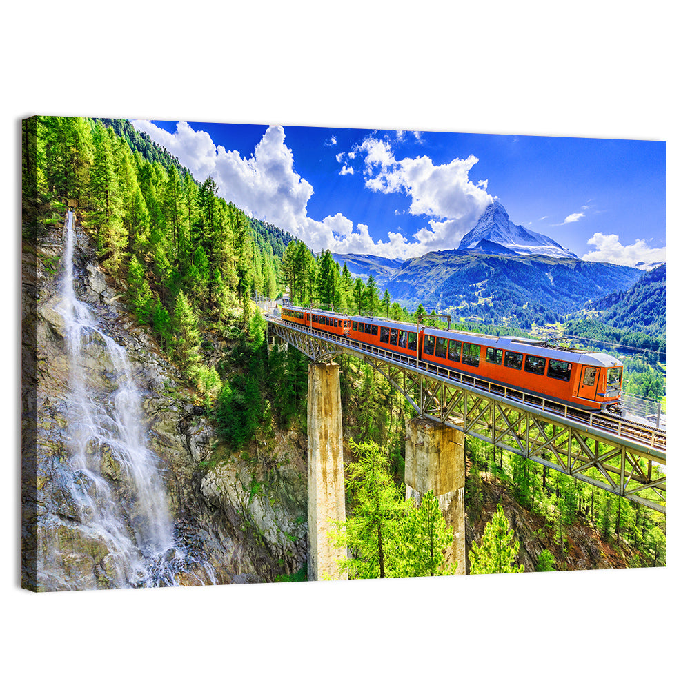 Gornergrat Tourist Train Wall Art, canvas print, landscape