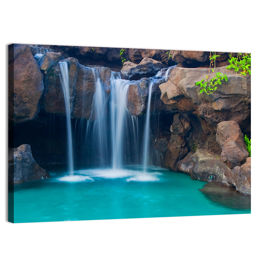 Waterfall Into Turquoise Pool Wall Art