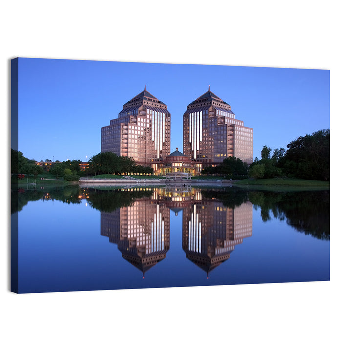 Carlson Towers at Dusk Wall Art as a canvas print