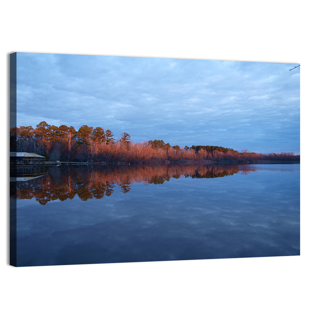 Lake Livingston Pier at Golden Hour Wall Art