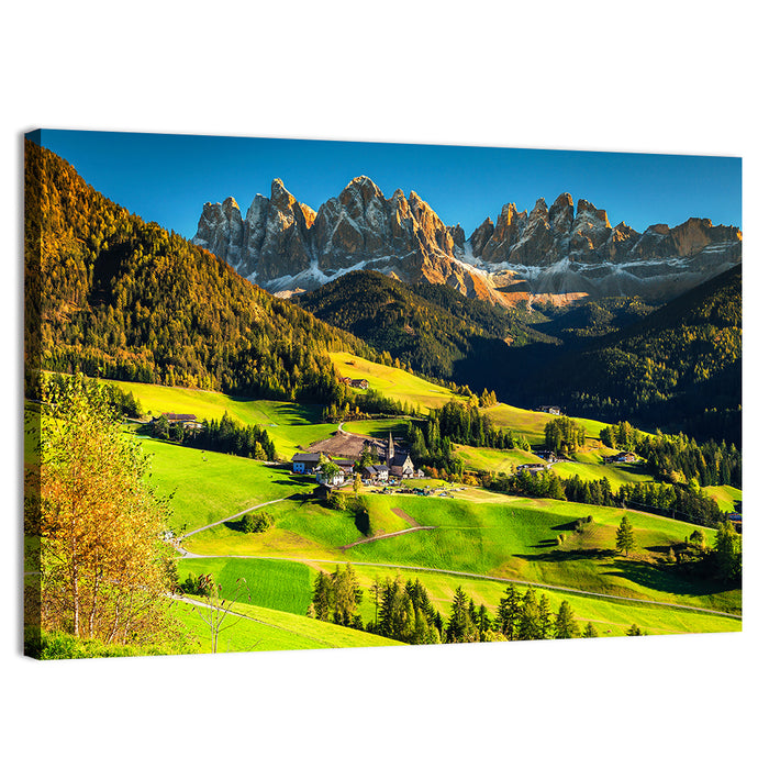 Santa Maddalena, Val Di Funes Wall Art as a canvas print