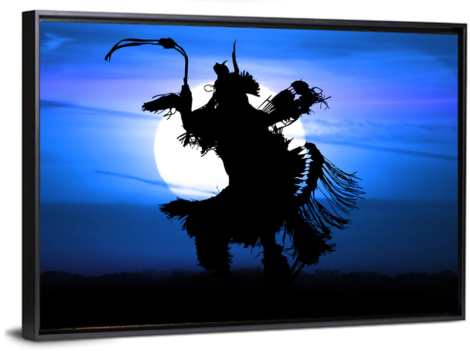 Moonlit Pow Wow Dancer Wall Art