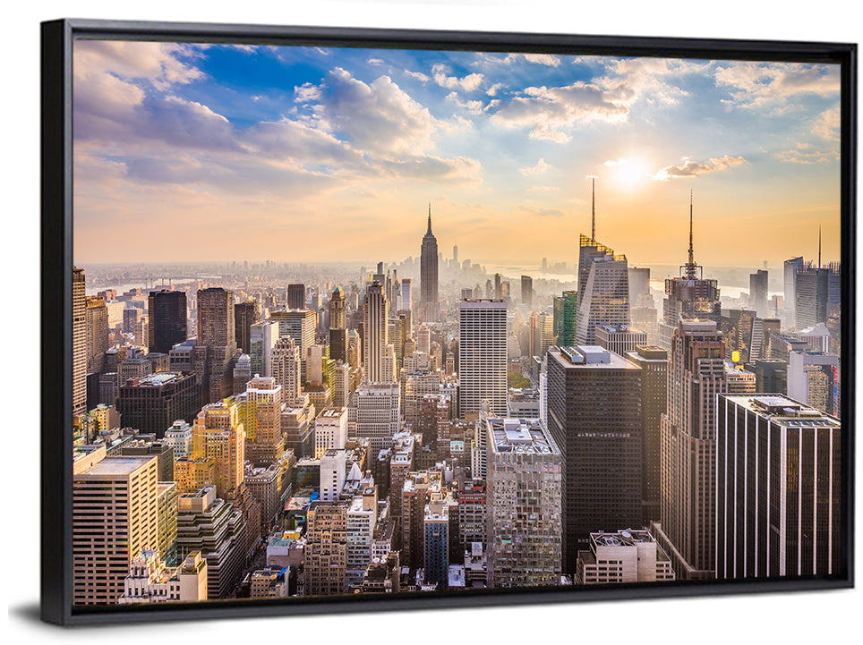 New York City Skyline at Golden Hour Wall Art