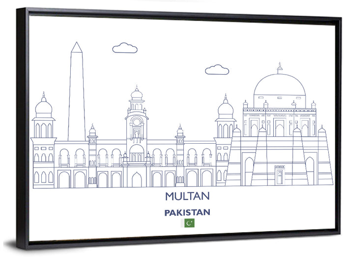Multan Skyline with Shah Rukn-e-alam Wall Art as a framed canvas