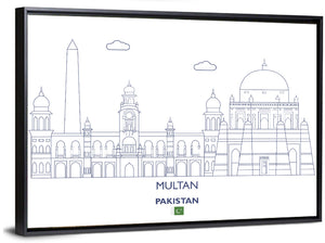 Multan City Skyline Wall Art
