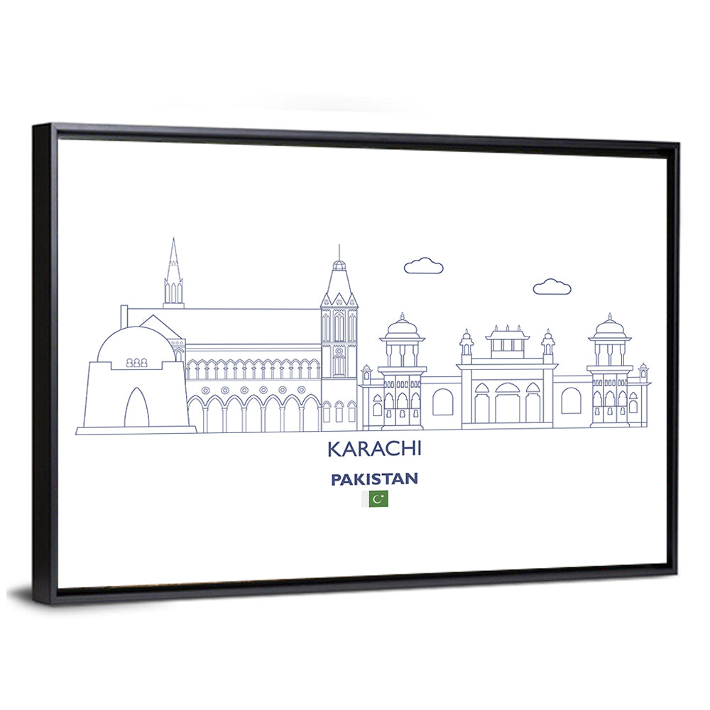 Karachi Skyline with Mazar-e-quaid Wall Art