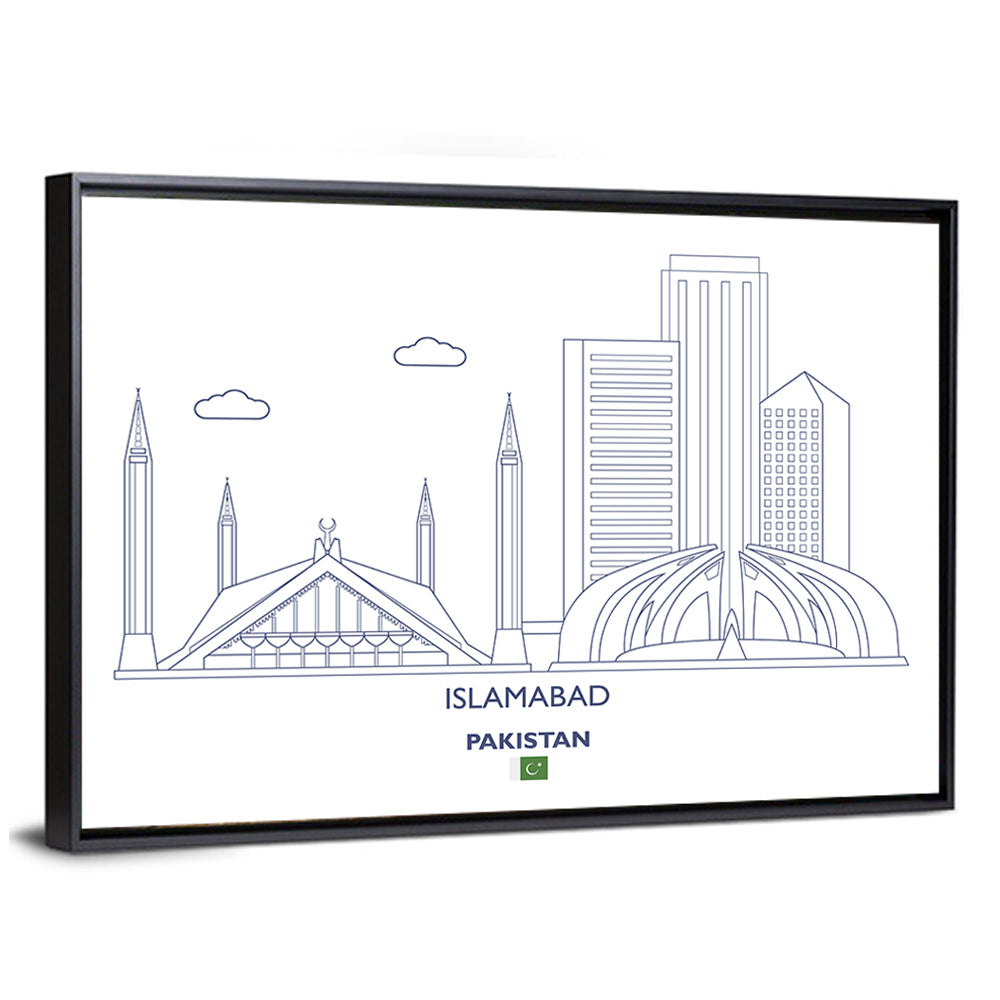 Islamabad Skyline Line Wall Art