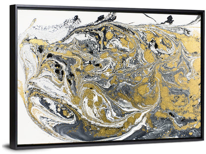 Golden Liquid Abstract Wall Art