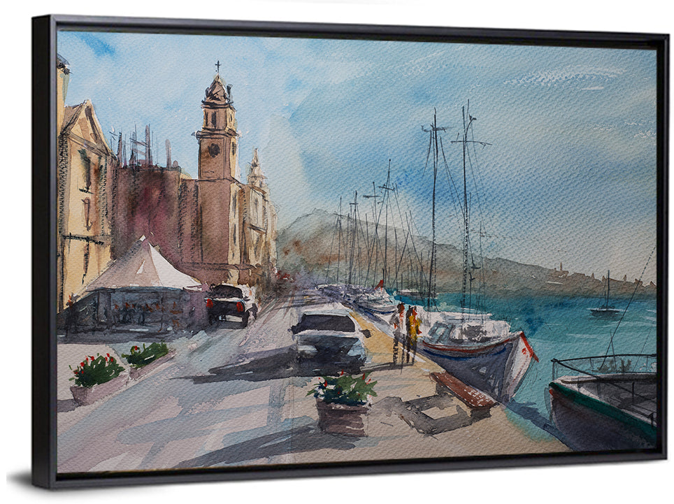 Valette Harbor Sketch Wall Art