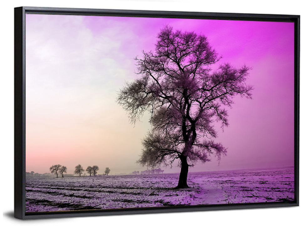 Violet Winter Dawn Tree Wall Art