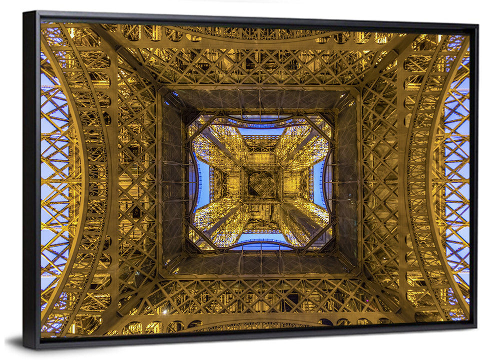 Eiffel Tower Lattice at Dusk Wall Art
