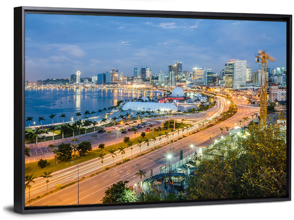 Luanda Bay Twilight Skyline Wall Art
