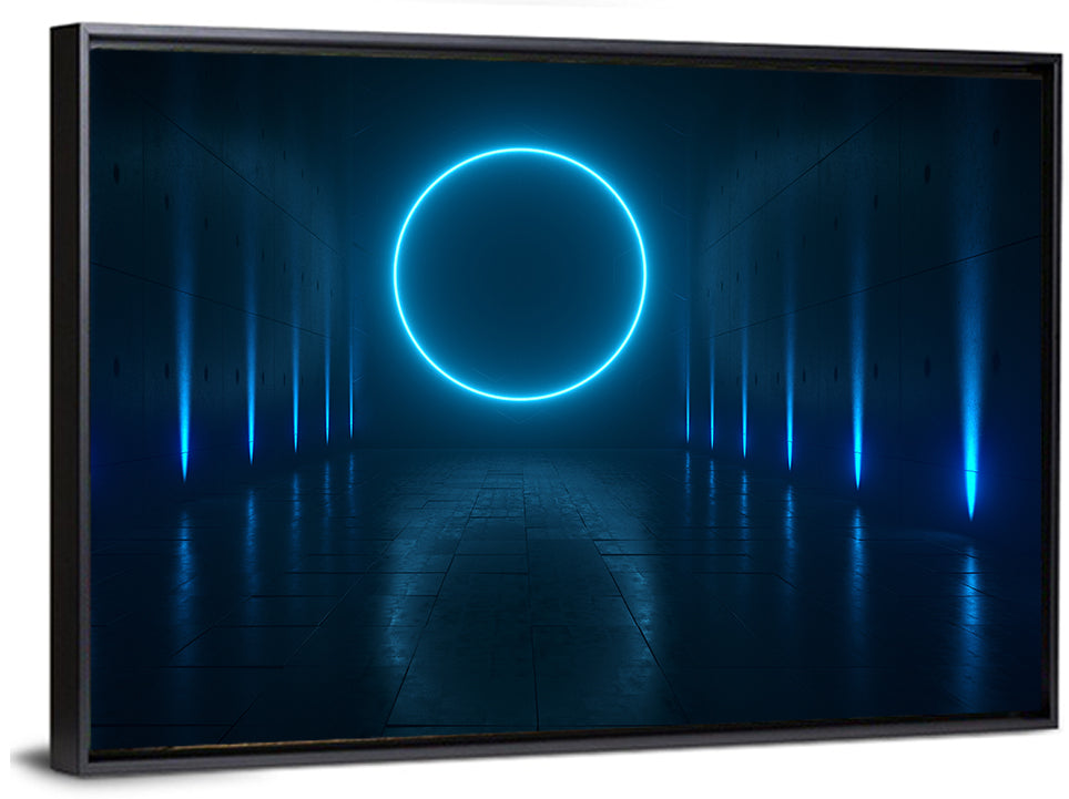 Glowing Neon Corridor Wall Art