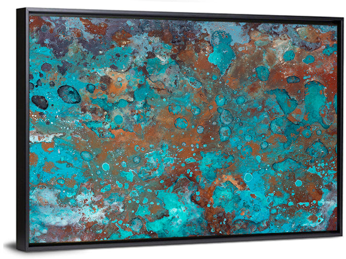 Oxidized Metal Abstract Texture Wall Art as a framed canvas