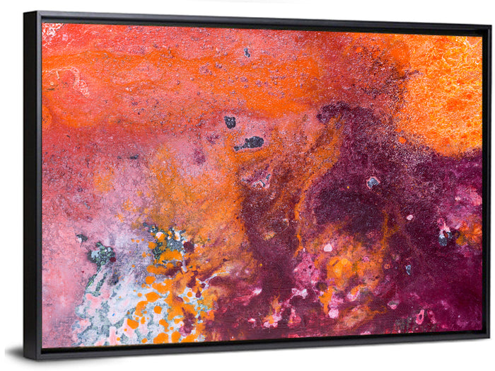 Magenta Orange Color Flow Wall Art as a framed canvas