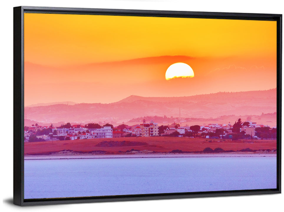 Golden Salt Lake Sunset Wall Art