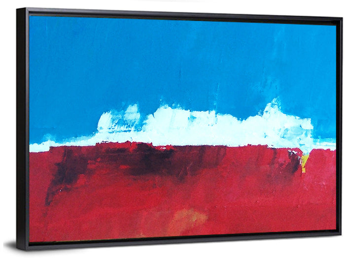Ocean Horizon Abstract Wall Art as a framed canvas