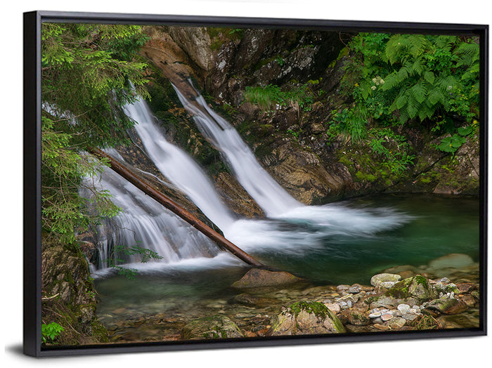 Mount Mickiewicz Waterfall Wall Art as a framed canvas