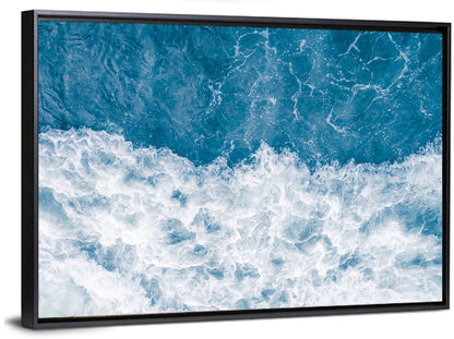 Blue Sea Stormy Wave Wall Art