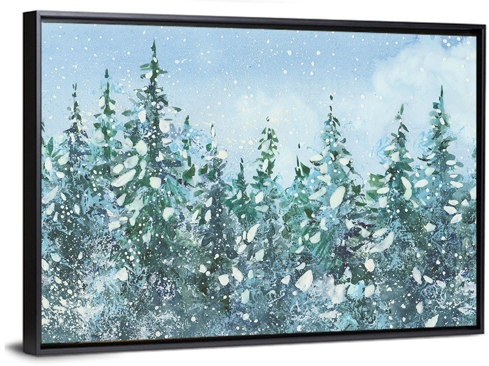 Snowy Spruce Forest Wall Art