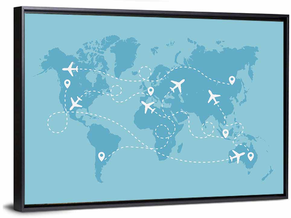 World Air Travel Concept Wall Art