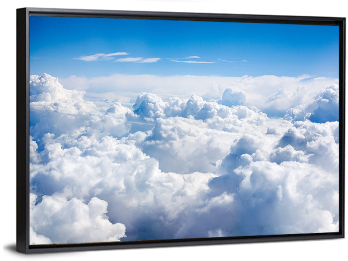 Aerial Cloudscape Wall Art as a framed canvas