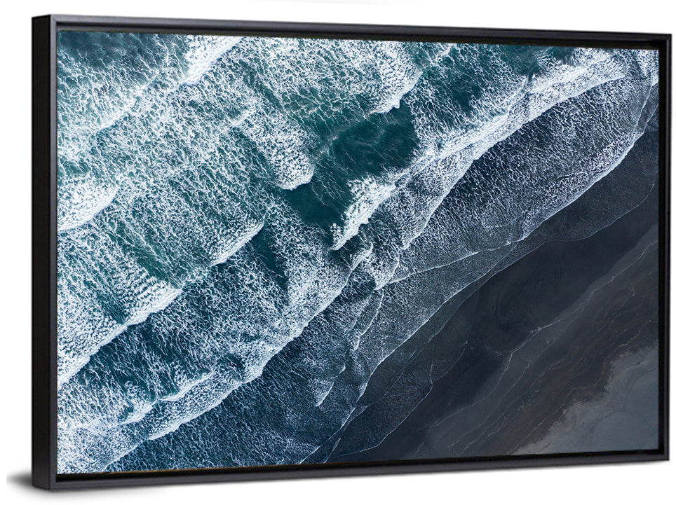 Volcanic Surf on Black Sand Wall Art