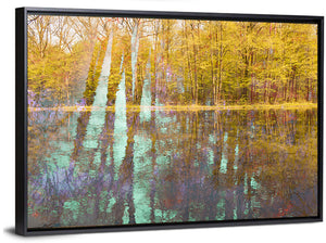 Autumn River Reflection Wall Art