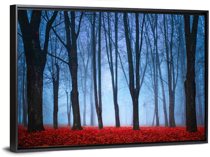 Mystical Autumn Forest Wall Art as a framed canvas