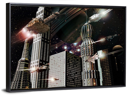 Futuristic Space City Wall Art