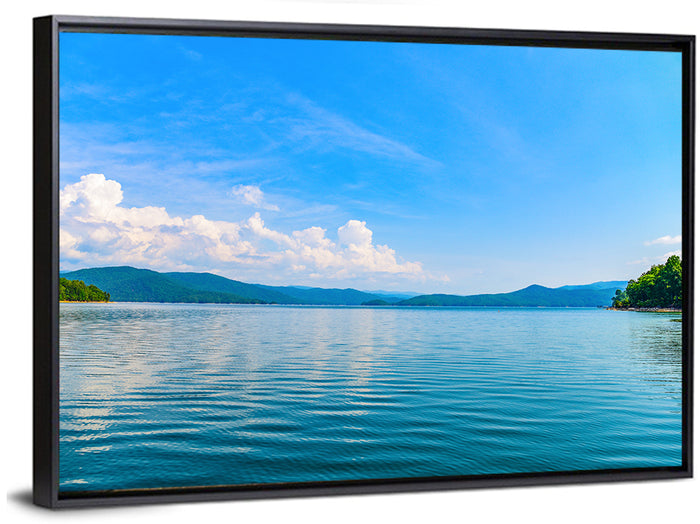 Lake Jocassee Wall Art as a framed canvas