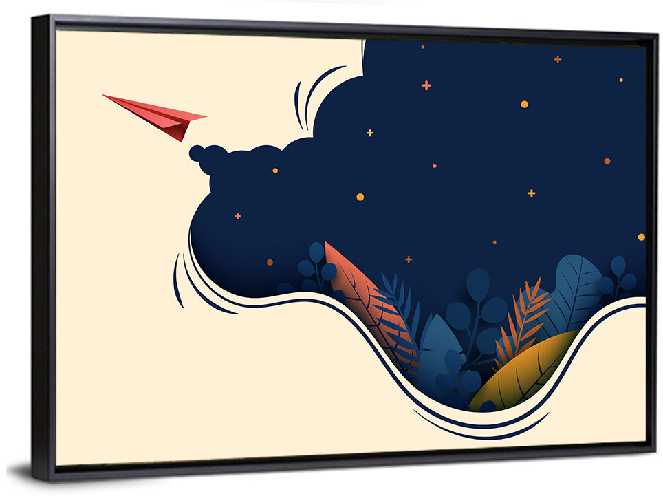 Paper Airplane in Flight Wall Art