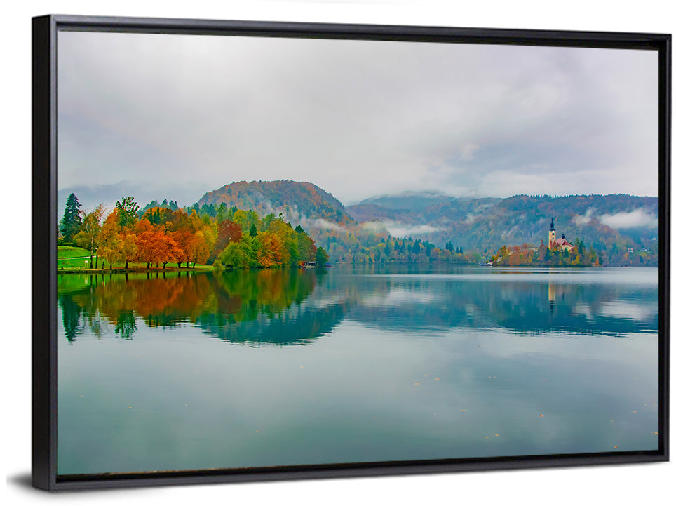 Lake Bled Island Church Wall Art