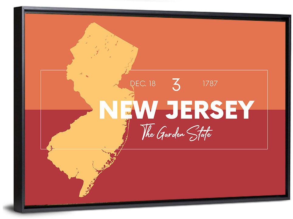 New Jersey State Map Wall Art