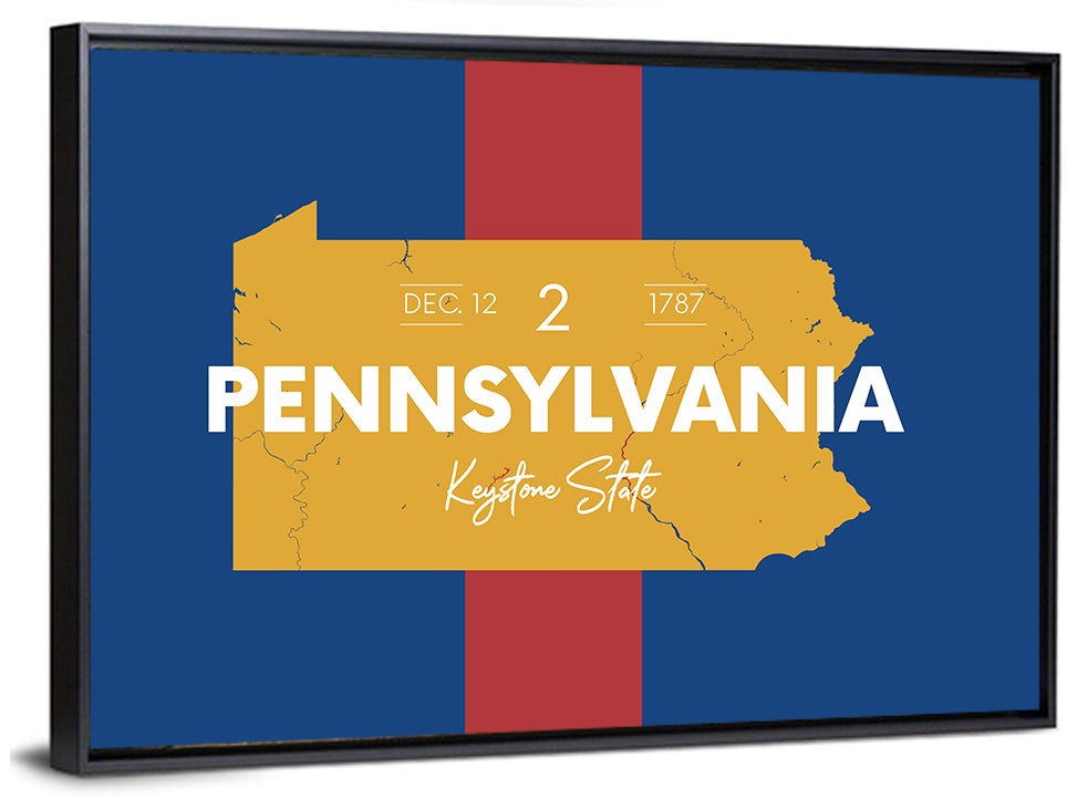 Keystone State Map Graphic Wall Art