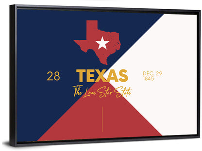 Texas State Map Wall Art