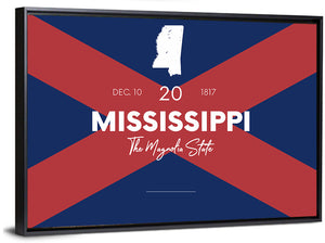 Mississippi State Map Wall Art