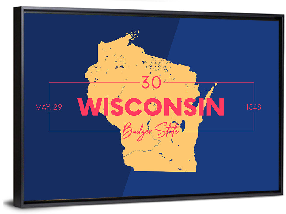 Badger State Map Wall Art