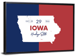 Iowa State Map Wall Art